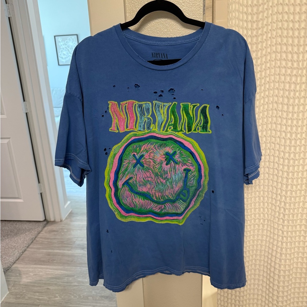 Urban Outfitters Blue Nirvana Tee